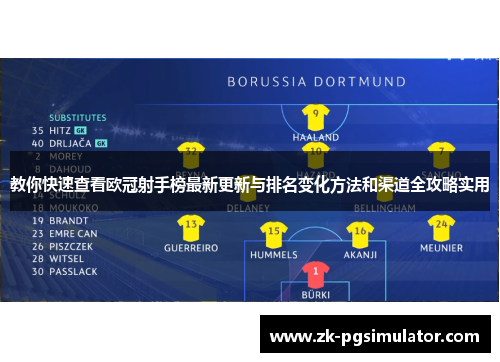 教你快速查看欧冠射手榜最新更新与排名变化方法和渠道全攻略实用